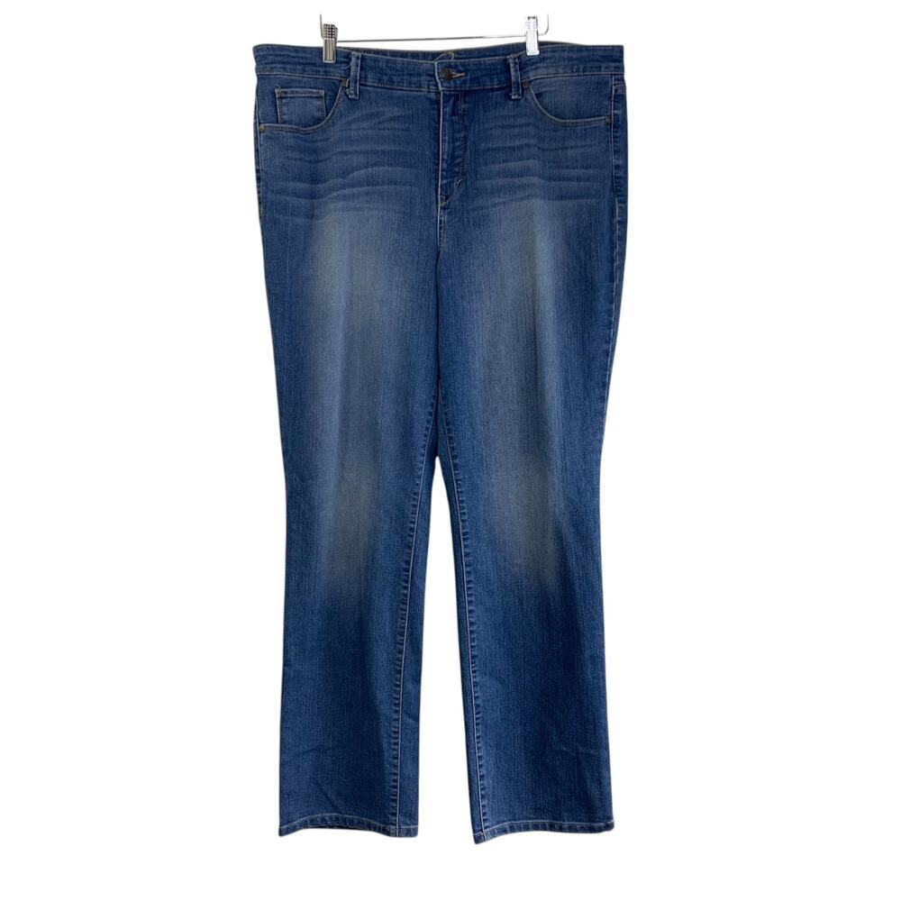 Miracle Jeans Size 16 Dream Straight Leg Denim Medium Wash Fade Stretch Hi Rise